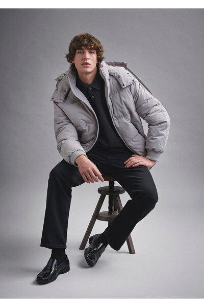 Mavi Grauer aufblasbarer Mantel mit Kapuze 0110553-86791