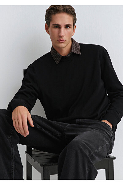 Mavi Bisiklet Yaka Siyah Yün Kazak Regular Fit / Normal Kesim 0710384-900