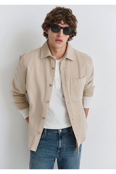 Mavi Beige Velvet Shirt Loose Fit / Relaxed Fit 0211749-70039