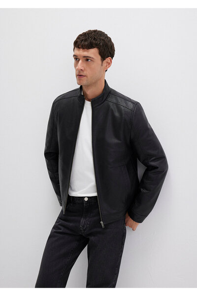 Mavi Black Faux Leather Jacket Slim Fit / Slim Fit 0110548-71379