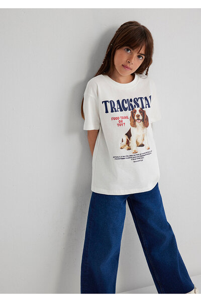 Mavi Печатана тениска в цвят екрю, свободна кройка / релаксирана кройка 76103...