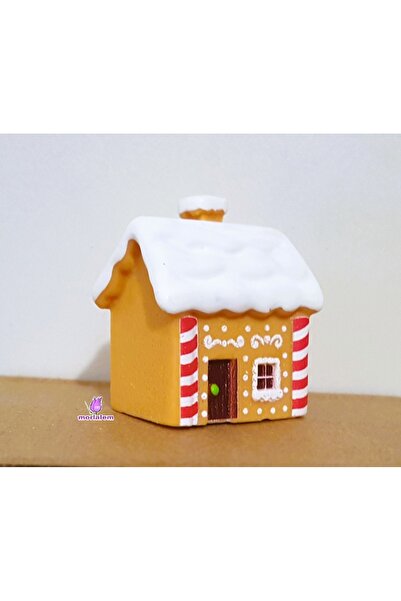 morlalem m 4cm Karlı Mini Ev Kış Evi Silikon Kalıp K-1492, Kokulu Taş Sabun A...