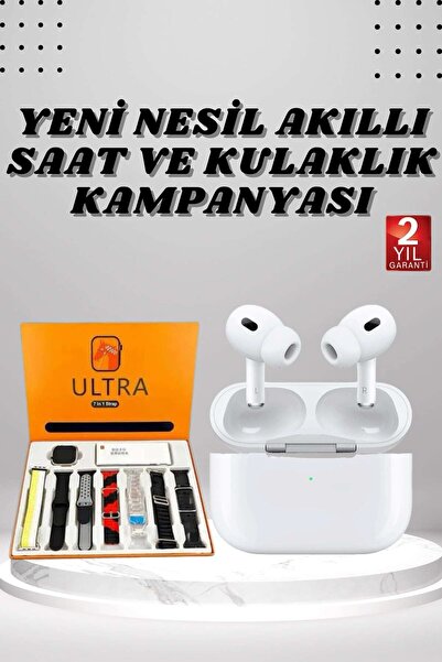 Lisinya 7 Kordonlu Akıllı Saat Ve Yeni Nesil Kulaklık Dokunmatik Ekran Androi...