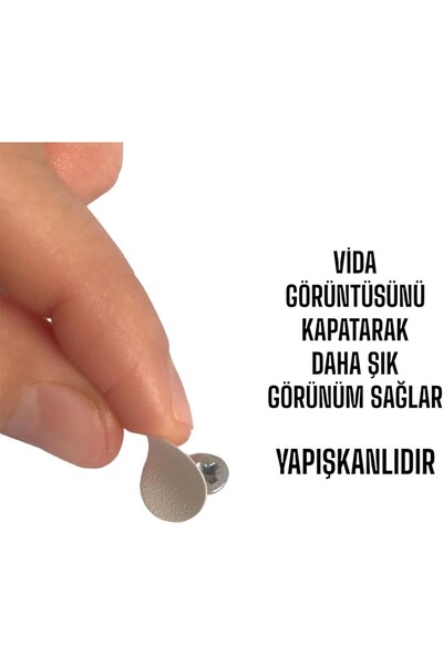 ZUZU MADE Yapışkanlı Vida Tapası Tıpası Beyaz Vida Kapatıcı Kapağı 50 Adet