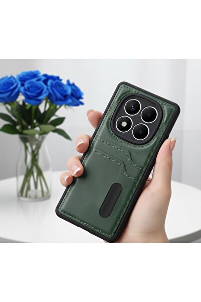 AKSEFİZZ Xiaomi Redmi Note 14 Pro 5G Uyumlu Kılıf Deri Tasarımlı Çift Kartlık...