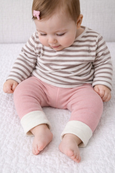 Katia&Bony Baby Towel Tights with Detailed Legs Pink