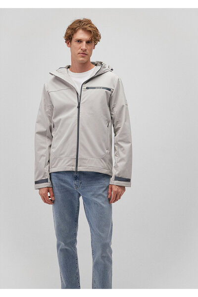 Mavi Kapüşonlu Gri Ceket Regular Fit / Normal Kesim 0110357-70074