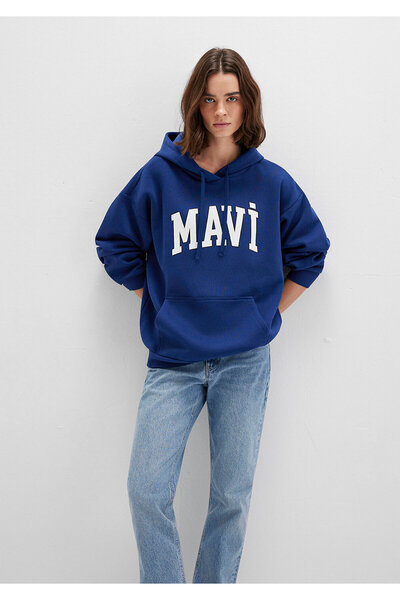 Mavi Logo Baskılı Sweatshirt Oversize/Geniş Kesim 1600361-70722