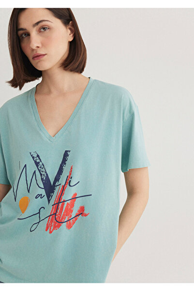 Mavi Tricou imprimat Istanbul Regular Fit / Normal Cut 1601176-34078