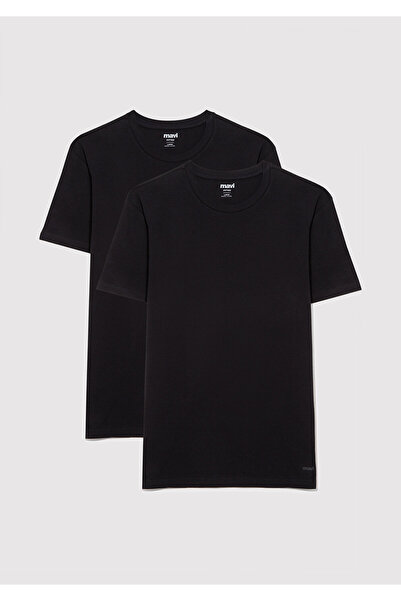 Mavi 2-teiliges Rundhals Herren Basic T-Shirt Taillierter/körperbetonter Schn...