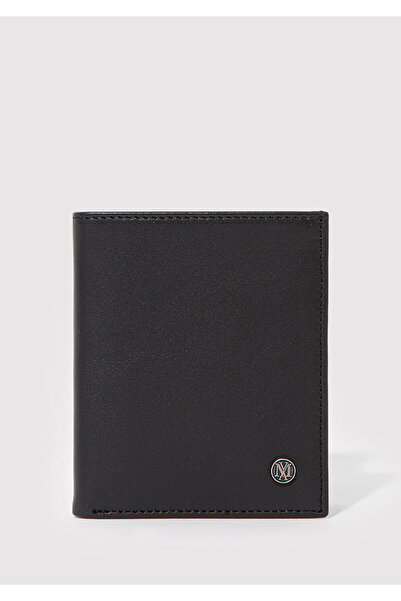 Mavi Anthrazitfarbene Lederbrieftasche mit Seal-Logo 091242 -25765