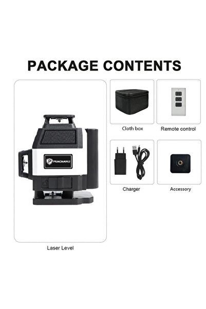 Choice مجموعة 1 من مستوى الليزر Pracmanu Mini 16 Lines 4D ذاتي التسوية 360 أف...