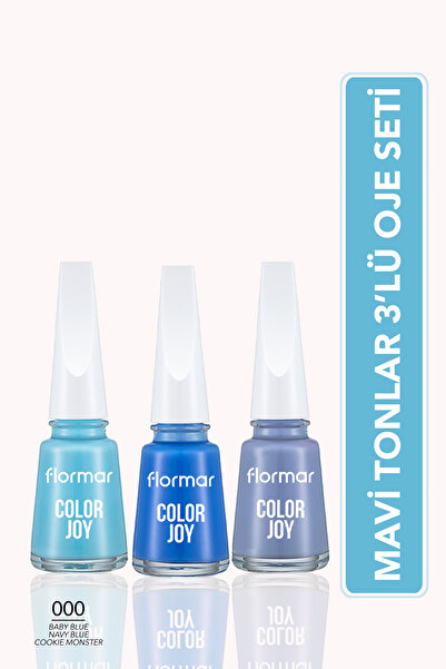 Flormar Color Joy Mavi Tonlar 3’lü Oje Seti