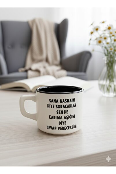 PALTO TASARIM Karıma Aşığım Diye Cevap Vereceksin Beyaz Venüs Kupa - Hediye S...