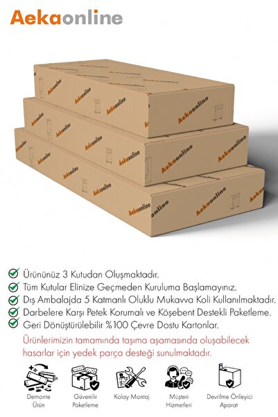 AEKA Ae-4002 Novella Puflu Aynalı Makyaj Masası, Dolaplı, Çekmeceli, Raflı, Beyaz, Minderli, Tuvalet