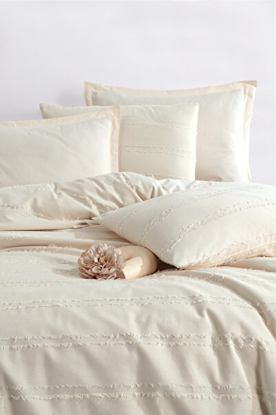 Nordqueen Set cuvertură de pilota cu franjuri dublu 100% bumbac Avola