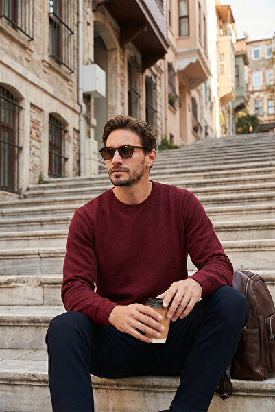 Buratti Hanorac pentru bărbați, slim, cu decolteu, din bumbac - pulover 456201