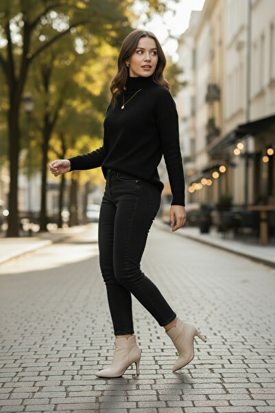 MelAlp Kadın Hakiki Deri İnce Topuklu Bot