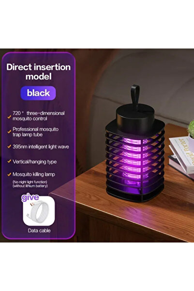 Choice مصباح قاتل البعوض الكهربائي بمقبس USB أسود، يعمل بجهد 5 فولت، مصيدة ذب...