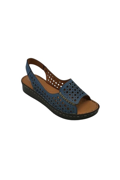 Mammamia Women's sandals, leather, blue
