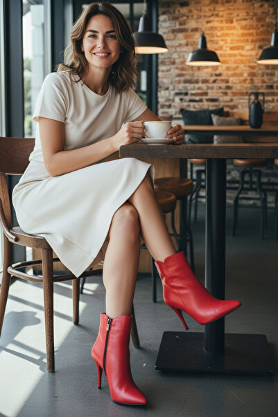 MelAlp حذاء نسائي بكعب رفيع من الجلد الطبيعي