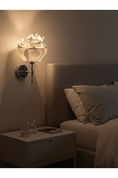 Maison Avf White Eva Rose Design Wired Wall Lighting Sconce - Bottom Silver