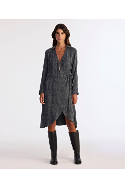 Yargıcı Tight Shirt Collar Long Sleeve Dress