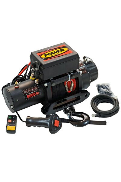Power Winch 6000 Lb Sentetik Halatlı Off-road 4x4 Elektrikli Vinç 12v