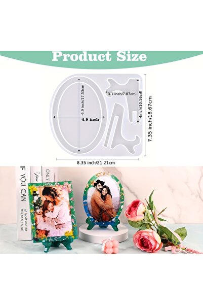 Choice قالب راتنجي لإطارات الصور مع دعامات، مستطيل وبيضاوي الشكل، قطعة واحدة