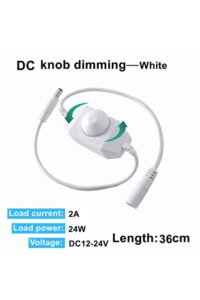 Choice مفتاح تحكم LED بمقبض DC-Knob-White يعمل بجهد 5 فولت/12 فولت و24 فولت، ...