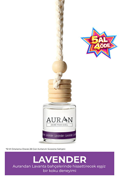 AURAN Lavender Oto Kokusu Ip Askılı Araç Kokusu Uzun Süre Kalıcı Lavanta Arab...