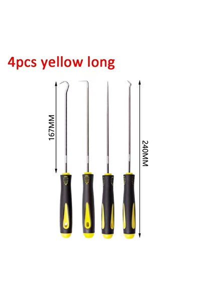 Choice 4Pcs Yellow Long 4pcs Pick and Hook Set Car Auto Oil Seal/O-Ring Seal ...