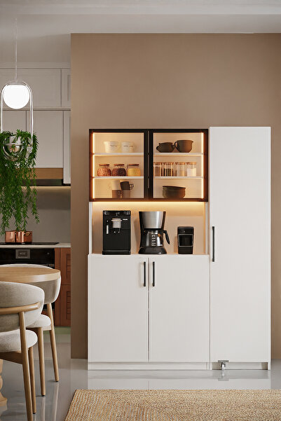 Avmpark Kent Kahve Köşesi Cam Kapaklı Led Işıklı Airfry Kiler Dolabı + Tek Ka...