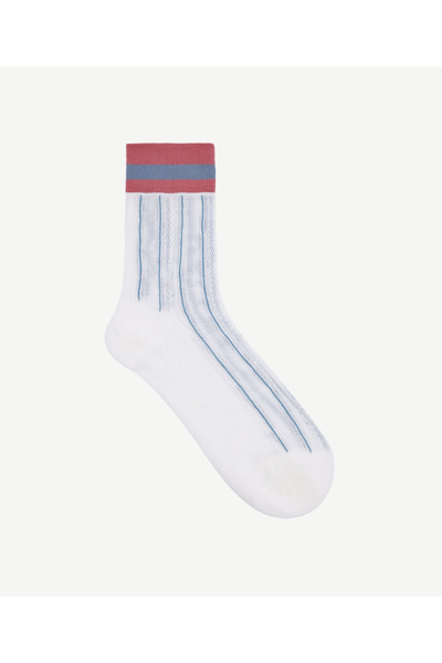 Yargıcı Ribbed Detailed Striped Socks