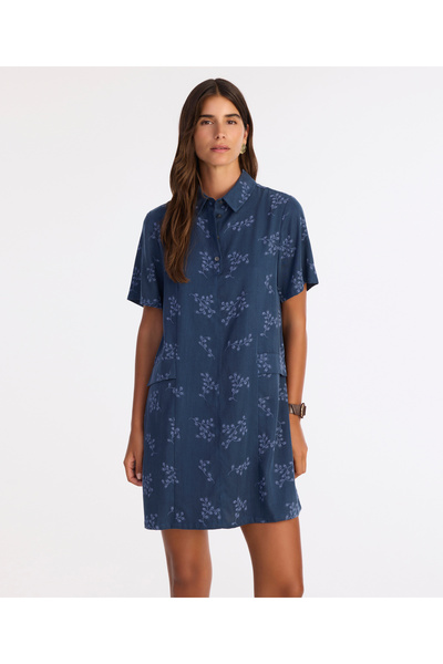 Yargıcı Düz Gömlek Yaka Kısa Kol Elbise