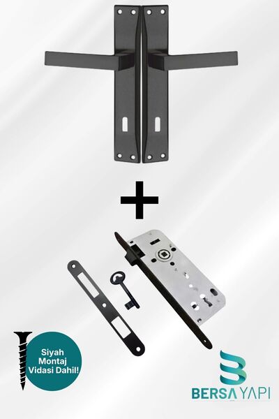 bersa yapı Lama Aynalı GemiKasa Mat Siyah Oda Kapı Kolu ve Sesiz Gömme Kilit ...