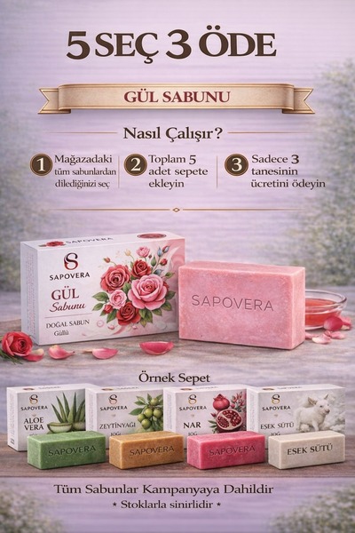 Sapovera Organik Gül Sabunu