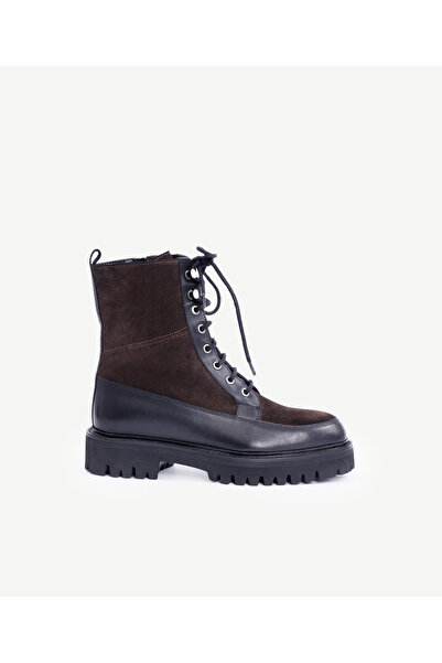 Yargıcı أحذية جلدية ذات نعل سميك وأربطة