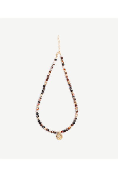 Yargıcı Akik Ve Lav Taşı İçerikli Kolye