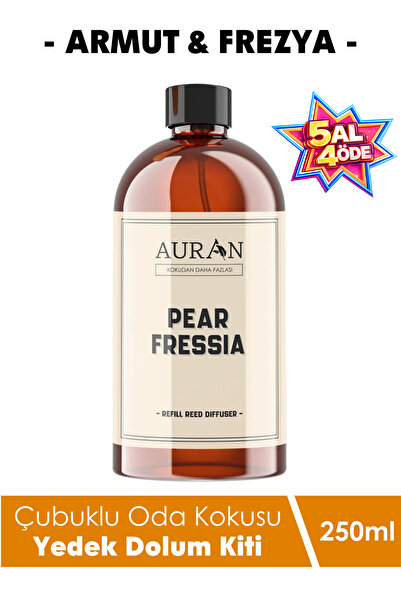 AURAN Armut & Frezya Çubuklu Oda ve Ortam Kokusu Yedek Dolum Kiti Yedek Şişe ...