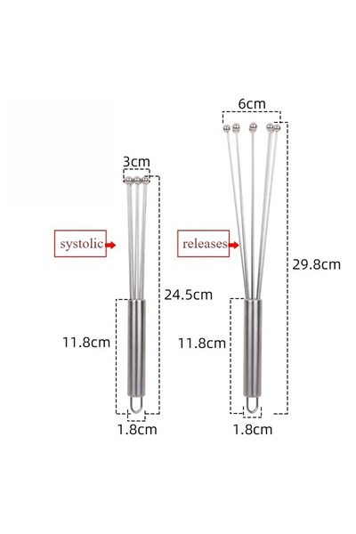 Choice مجموعة خفاقة بيض يدوية من الفولاذ المقاوم للصدأ على شكل كرة، قطعة واحدة.