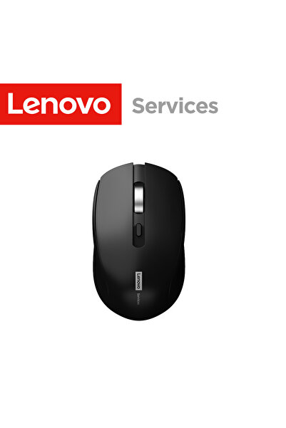 LENOVO ماوس لاسلكي أسود، ماوس صامت للمكتب التجاري، تصميم مريح، متوافق مع أجهز...
