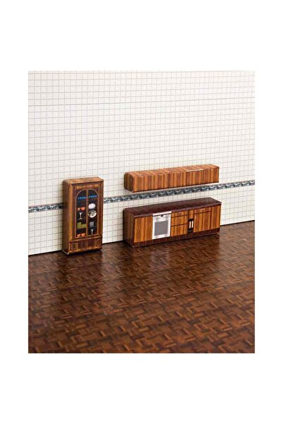 Eshel Mutfak Dolabı/Ahşap Camlı Raflı Dolap--1/50--1 set