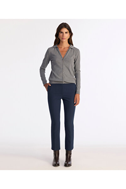 Yargıcı Long Sleeve Cardigan with Collar Detail