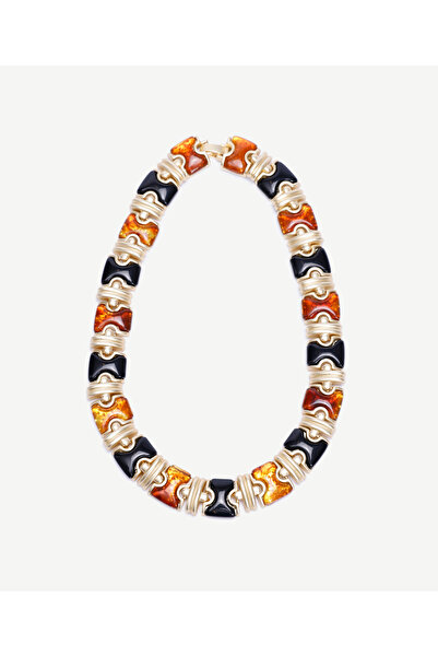 Yargıcı Resin Detailed Gold Necklace