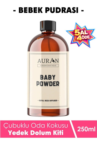 AURAN Bebek Pudrası Yedek Çubuklu Oda Ve Ortam Kokusu Esansı Yedek Dolum Şişe...