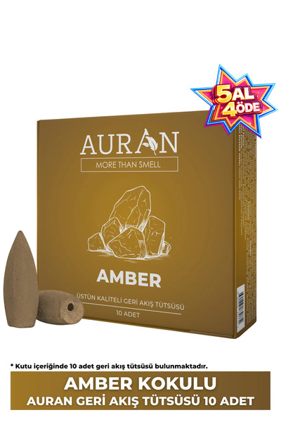 AURAN Amber Kokulu Geri Akış Tütsüsü konik Tütsü Amber Backflow Incense Cones...