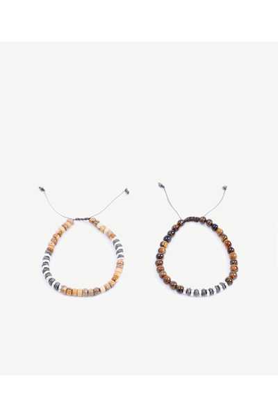 Yargıcı Hematite and Tibetan Agate Bracelet