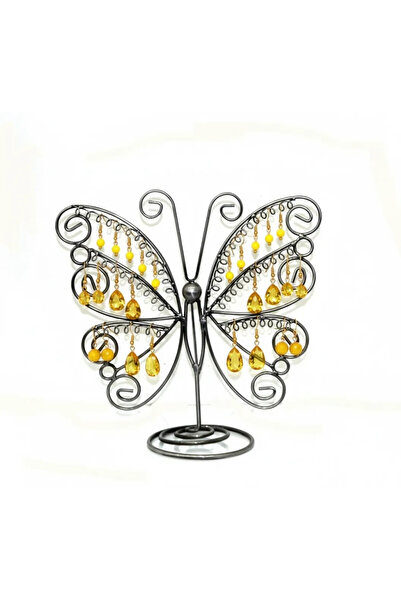 MeGass Dekor حامل أقراط معدني أسود اللون مقاس 26 × 28 سم مستورد