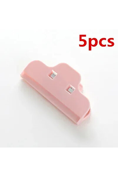 Choice مجموعة مشابك بلاستيكية محمولة وردية اللون لإغلاق الأكياس، 5 قطع، أداة ...